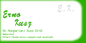 erno kusz business card