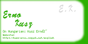 erno kusz business card